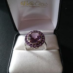 GORGEOUS AMETHYST QUARTZ 925 SILVER RING SIZE 7